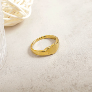Vintage Punk blanc en acier inoxydable femmes doigt grosse bague de bijoux 18K plaqué or anneaux logo personnalisé en forme de coeur chevalière