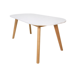 ARIANNE Tables de salle à manger modernes en bois massif, meuble de forme ovale facile à assembler pour la salle à manger, prêt à l'emploi, meilleure vente - Product Image 1