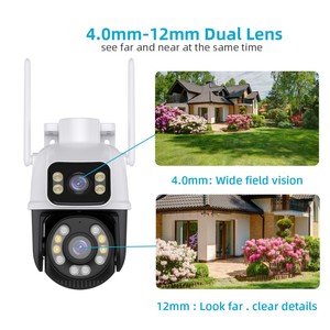 Cámara de Seguridad WiFi PTZ de Doble Lente Tuya <span class=keywords><strong>Icsee</strong></span> 4MP 6MP 8MP o Cámara CCTV Exterior POE con Audio Bidireccional, Tarjeta de Memoria y Almacenamiento en la Nube - Product Image 2