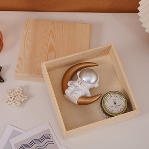 Caja de Madera Maciza Cuadrada de Pino Apilable para Regalos, Manualidades, Recuerdos de Boda, Dulces y Embalaje - Product Image 2