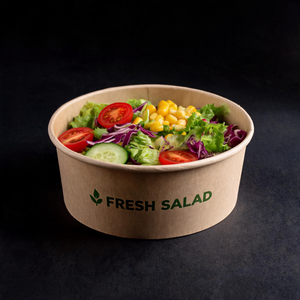 Microwave <b>Freezer</b> Safe Biodegradable Disposable Kraft Round 700ml 750ml 1050ml Paper Salad Bowls for Meal Prep Delivery - Product Image 2