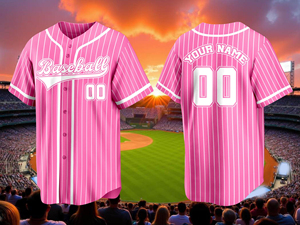 Custom Striped <b>Baseball</b> Jersey Personalized Name Number Logo <b>Baseball</b> <b>Shirt</b> Family Matching Sports Uniform <b>for</b> Men <b>Women</b> Kids - Product Image 2