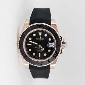 Orologi Automatici Cronografo da Uomo alla Moda con Cassa da 40mm, Cinturino in Silicone Regolabile e Quadrante <span class=keywords><strong>Oro</strong></span> Rosa - Product Image 3