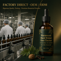 Teinture Liquide Nettoyante à l'Armoise, Noyer Noir et Clou de Girofle pour Usage Humain, Extrait Herbal à Usage Interne, Usine GMP, OEM, ODM