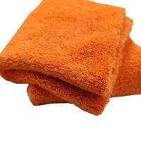 Serviette en microfibre tissée sans bords en polaire corail ultra-douce 550 GSM à poils longs, séchage rapide, pour voiture, carrée 40x40cm