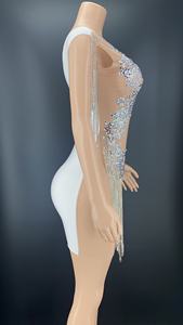 NOVANCE Y2320 Robe de vendeur de vêtements pour femmes 2021 Tenue d'été décontractée avec glands et strass Robe épissée Bar Sexo <span class=keywords><strong>En</strong></span> Mini Vestidos - Product Image 5