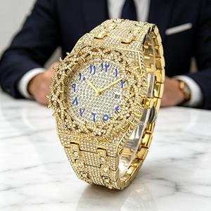 Orologio da Polso di Lusso Hip Hop Completamente Tempestato di Moissanite, Design Esclusivo di Alta Gamma Personalizzabile con Chiarezza VVS per Uomo - Product Image 3