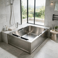 Bain froid carré moderne personnalisé en acier inoxydable 304 pour traitement par le froid, idéal pour l'intérieur et l'extérieur, salle de bain et hôtel