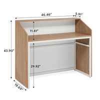 Comptoir de réception Tribesigns 47 pouces, en bois, pour salon, bureau à domicile, chêne