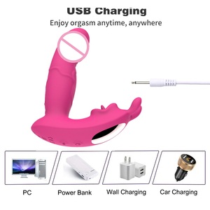 Vibrateur lapin portable à double vibration avec petite langue vibrante, télécommande par application 10 fréquences, pour adultes - Product Image 5