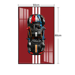 Cadre d'affichage de voiture en acrylique, vitrine murale, blocs de construction, voiture de course avec lumière LED pour la décoration de la maison - Product Image 5