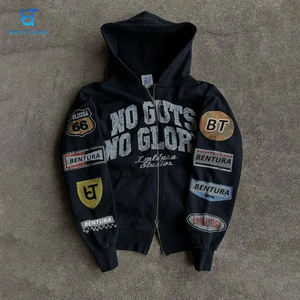 BENTURA Hoodies Manufacturer : Sweat à capuche zippé, coupe ample et courte, épais et lourd, vierge, personnalisable avec logo DTG et motifs, écoresponsable - Product Image 1