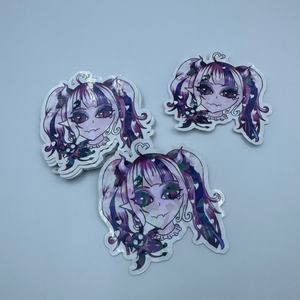 Autocollant PVC amusant 100x75mm, découpé sur mesure, pour emballage de gobelets, verres, bouteilles et boîtes de conservation, thème anime et dessin animé, faible MOQ - Product Image 2