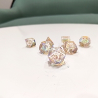 Dés de pierres précieuses Verre prisme arc-en-ciel personnalisé DND Gem Dice 16mm D6 Stone Polyhedral Dice Set Glass