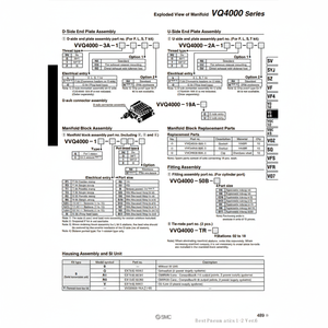 Assemblage de biellette pneumatique SMC VVQ4000-TR-14 pièces pneumatiques - Product Image 1