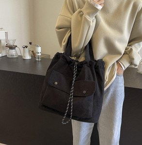 Women's canvas tote bag fashion style tote bag zipper opening polyester lining work commuting shopping bag - Product Image 4