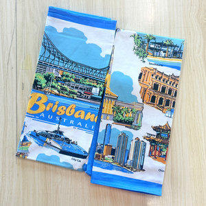 100% bông Twill nhà sử dụng khăn trà tùy biến nhanh chóng khô trong các kích cỡ khác nhau với các mẫu thành phố in kỹ thuật số - Product Image 6