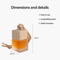 Diffuseur de parfum pour voiture, vente chaude, 8 ml, parfum pour voiture automatique, pendentif, flacons en verre avec bouchons en bois, cordon suspendu, diffuseur de parfum pour voiture