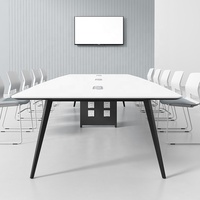 Meubles de bureau modernes, table de réunion, bureau en forme de bateau, table de réunion blanche pour 6, 8, 10, 12, 14, 16 personnes