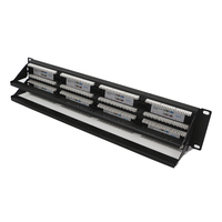 Panneau de brassage 48 ports RJ45 coloré pour montage en rack | 2U 19" Cat6/Cat5e UTP non blindé |   Gestion des câbles réseau pour les télécommunications