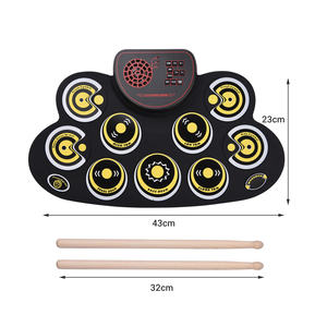 Roll-up Speaker <strong>Electronic</strong> <strong>Drum</strong> <strong>Set</strong> Soft Silicone <strong>Drum</strong> with Foot Pedals <strong>Drum</strong> Sticks - Product Image 3