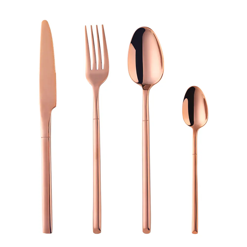 Eco Friendly Stainless Steel Copper And Rose Gold Cutlery