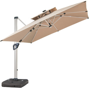 Flame-sombrilla colgante con forma de plátano para exteriores, Parasol Solar LED para <span class=keywords><strong>Patio</strong></span>, <span class=keywords><strong>3m</strong></span> - Product Image 1