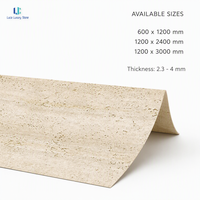 Luca Flexible Stone Aspect Travertin |   Carrelage souple en pierre MCM 1200x3000mm, panneau mural léger, intérieur/extérieur, sur mesure