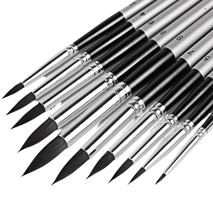 Lonely Finger 11pcs Miniature Detail <b>Paint</b> Brushes Wood Handle Nylon Hair for Gouache Watercolor Oil Face Nail <b>Rock</b> Painting - Product Image 1