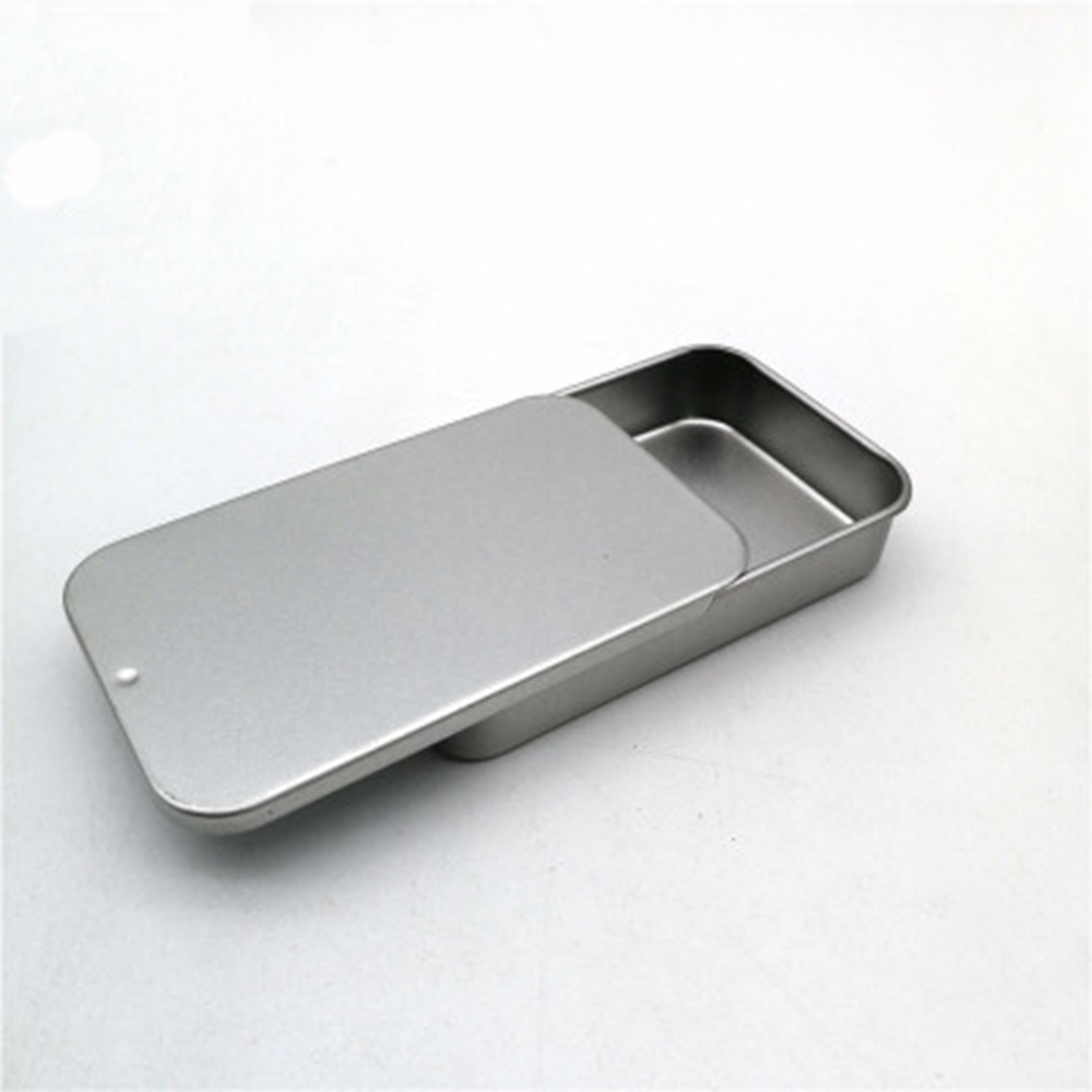 Một Loạt Các Phong Cách Tin Nhỏ Rỗng Kim Loại Thiếc Bạc Đen Slide Cover Flip Hộp Lưu Trữ Trường Hợp Tổ Chức Cho Tiền Xu Kẹo Key