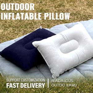 Almohada Inflable de PVC Flocado de Alta Gama, Diseño Engrosado, Antideslizante, Resistente a la Humedad, para Camping, Viajes, Descanso en el Trabajo - Product Image 1