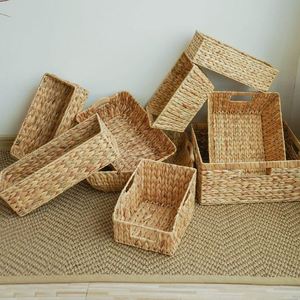 Seegras-Korbset Flach Natürliches Rattan Wäschekorb Mit Rädern Marken 20 Zoll Seegras Neu Faltbarer Stoff-Wäschekorb - Product Image 6