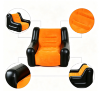 Fauteuil gonflable en PVC floqué OEM, chaise longue gonflable portable et pliable pour la détente à la maison et en extérieur