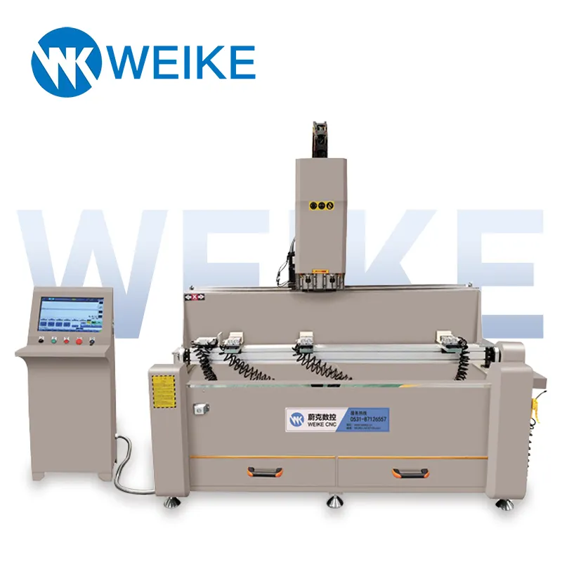 WEIKE CNC 자동 1500mm cnc 밀링 및 드릴링 머신 알루미늄 프로파일 창 도어 잠금 프로세스