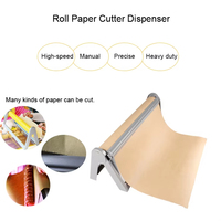 Distributeur de papier en rouleau JH-Mech Coffee Office Kraft robuste en acier carbone noir plié de 24 pouces avec coupe-papier