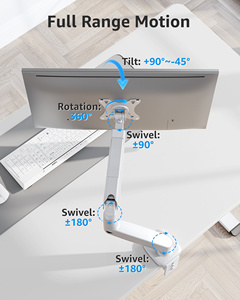 ขาตั้งจอคอมพิวเตอร์สีขาว ขนาด 17-32 นิ้ว วัสดุโลหะผสมเหล็ก สำหรับจอเดี่ยว ติดตั้งบนโต๊ะ - Product Image 3