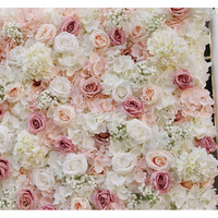 Mur de fleurs en soie fait main, toile de fond florale réaliste, imperméable, pour décoration de mariage et d'événements