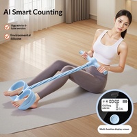 Appareil de fitness pour femmes avec pédale de comptage et poulie, machine à sit-up, corde d'étirement à domicile, longue autonomie de la batterie, compteur de calories