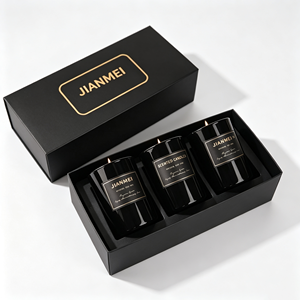 Set de bougies parfumées en cire de soja haut de gamme de luxe personnalisé bougie parfumée décorative sans fumée plante naturelle cadeau pour femme romantique avec boîte - Product Image 1