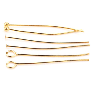 Agujas para Joyería, Acero Inoxidable Chapado en Oro, Aguja de Bola en Forma de Ocho, Componentes para Joyería DIY, Tamaño del Hilo 0.6 - Product Image 1