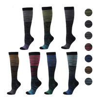 Bas populaire jambe soutien Stretch coloré concepteur cyclisme course sport longue jambe genoux haute Compression chaussettes