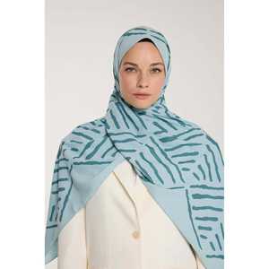 Écharpe en satin vert aqua, design personnalisé, forme en V, style long, 100% soie, pour l'été et l'hiver - Product Image 3