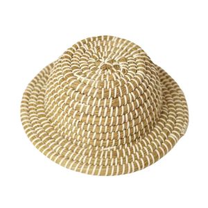 Sombrero de Paja Tejido a Mano, Sombrero de Sol Estilo Marinero, Gorra de Playa Tejida para Viajes al Aire Libre - Product Image 1