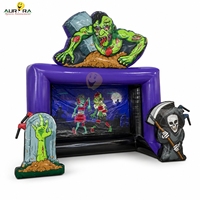 Stand de jeu gonflable de lancer de hache sur le thème des zombies pour Halloween, écologique, portable, garantie 3 ans pour les parcs d'attractions