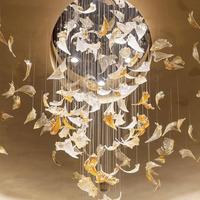 Lustre en verre personnalisé PM pour hall d'hôtel, département des ventes, salle de jeux de table, décoration artistique, villa, restaurant, suspension lumineuse