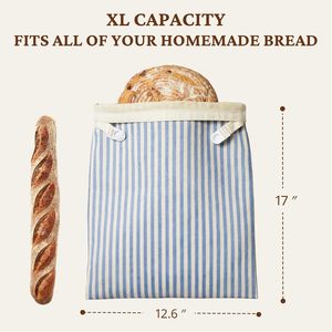 ถุงขนมปังขี้ผึ้งสำหรับ sourdough ถุงขนมปังแบบใช้ซ้ำได้2แพ็คสำหรับขนมปังโฮมเมดถุงผ้าฝ้ายขี้ผึ้งเพื่อให้ก้อนสด - Product Image 4