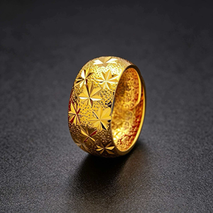 Trendiger Herren-Ehering, Großer Schmuckring, Vietnam Sandgold-Plattiert, Sternenregen-Design, Glänzender Verstellbarer <span class=keywords><strong>Ring</strong></span> - Product Image 4