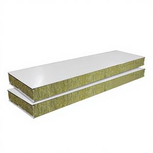 Panneau sandwich en acier coloré S-Port 1150 mm d'<span class=keywords><strong>épaisseur</strong></span>, ignifuge, isolation thermique et phonique en laine de roche, imperméable, pour usine et bureau - Product Image 1