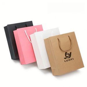 Bolsas de Cartón de Regalo Personalizadas, Plegables, Reutilizables, Reciclables y Ecológicas de Lujo, con Asas, Impresión en Serigrafía, Colores Personalizados, para Ropa de Piel - Product Image 1