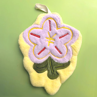 Serviettes de cuisine suspendues personnalisées et mignonnes, super absorbantes, en microfibre corail, chiffons à vaisselle doux, séchage rapide, réutilisables, pour le nettoyage de la cuisine